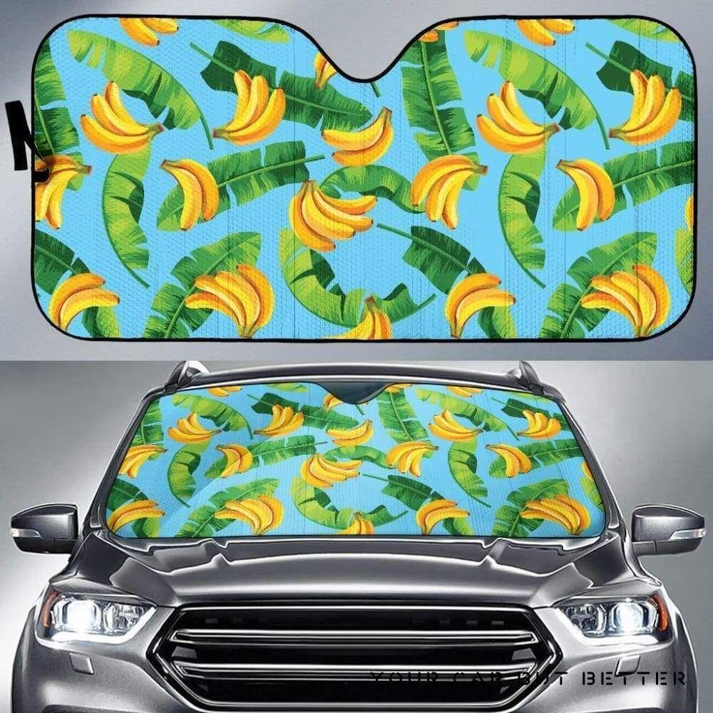 Banana Leaves Banana Pattern Car Auto Sun Shade Banana Leaves Banana Pattern Car Auto Sun Shade