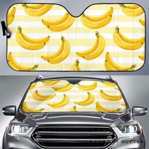 Banana Pattern Blackground Car Auto Sun Shade