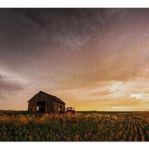 Barn And Sunset Jigsaw Puzzle Set