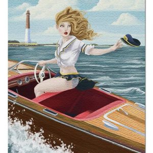 Barnegat Light Pinup Girl Boating Jigsaw Puzzle Set