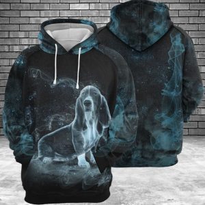 Basset Hound Galaxy 3D Printed Hoodie/Zipper Hoodie