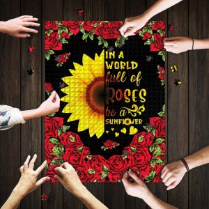Be A Sunflower Roses Heart Jigsaw Puzzle Set