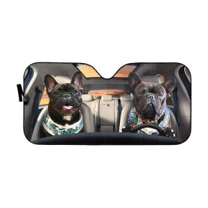 Beach Family Bulldog Car Auto Sun Shade