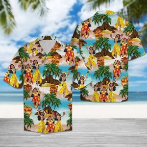 Beach Girl Hawaiian Shirt Summer Button Up