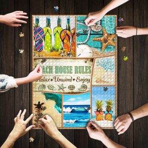 Beach House Rules Jigsaw Puzzle Set