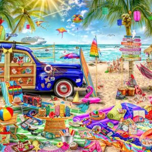 Beach Vacation Jigsaw Puzzle Set