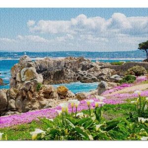 Beach With Purple Flower Jigsaw Puzzle Set