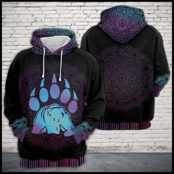 Bear Zen Pattern 3D Printed Hoodie/Zipper Hoodie