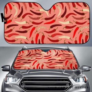 Beautiful Chili Peppers Pattern Car Auto Sun Shade