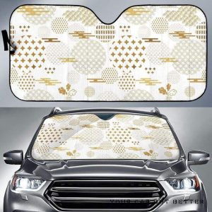 Beautiful Gold Japanese Pattern Car Auto Sun Shade