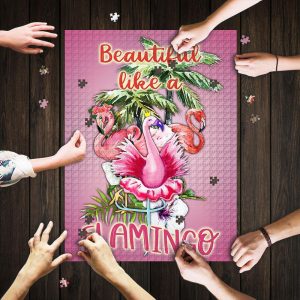 Beautiful Like A Flamingo Jigsaw Puzzle Set