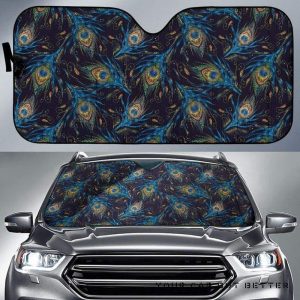 Beautiful Peacock Feather Pattern Car Auto Sun Shade