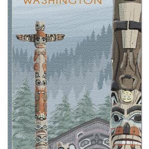 Beautiful Washington Totem Poles Jigsaw Puzzle Set
