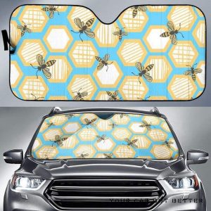 Bee Honeycomb Pattern Car Auto Sun Shade