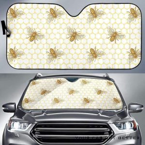 Bee Honeycomb Seamless Pattern Car Auto Sun Shade