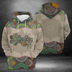 Bee Mandala 3D Printed Hoodie/Zipper Hoodie