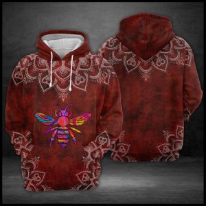 Bee Red Mandala 3D Printed Hoodie/Zipper Hoodie