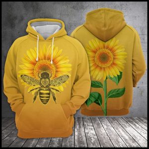 Bee Sunflower 3D Printed Hoodie/Zipper Hoodie