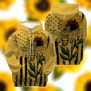 Bee Sunflower 3D Printed Hoodie/Zipper Hoodie