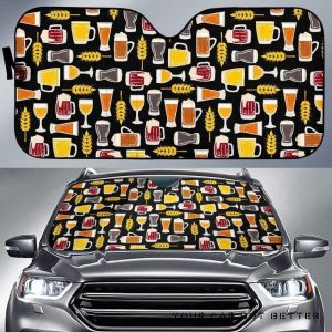 Beer Type Pattern Car Auto Sun Shade