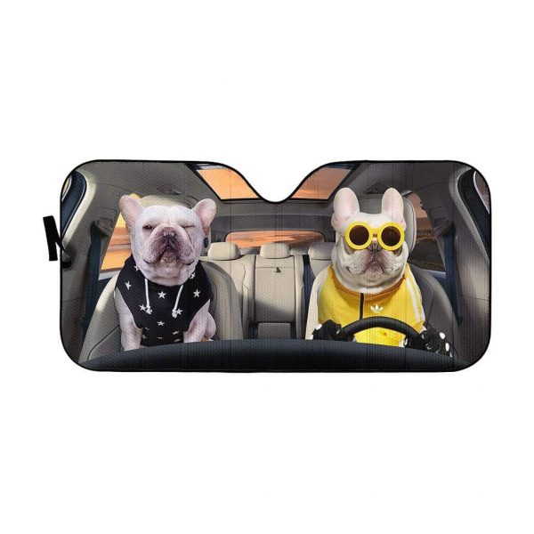 Best Friend Forever Bulldogs Car Auto Sun Shade