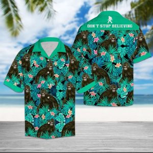 Bigfoot Dont Stop Believing Hawaiian Shirt Summer Button Up