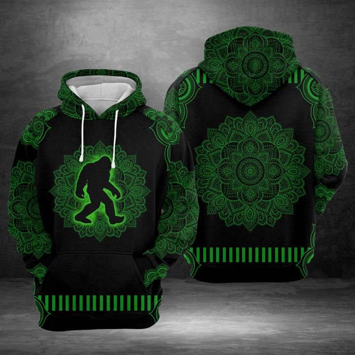 Bigfoot Green Mandala 3D Printed Hoodie/Zipper Hoodie Bigfoot Green Mandala 3D Printed Hoodie/Zipper Hoodie