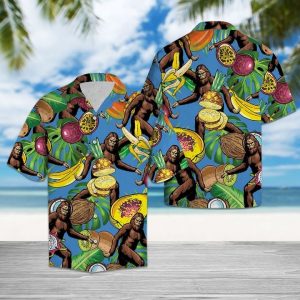 Bigfoot Love Fruit Hawaiian Shirt Summer Button Up