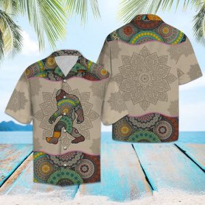 Bigfoot Mandala Hawaiian Shirt Summer Button Up