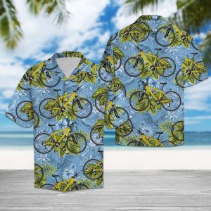 Biking Hawaiian Shirt Summer Button Up