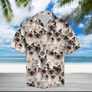 Birman Hawaiian Shirt Summer Button Up