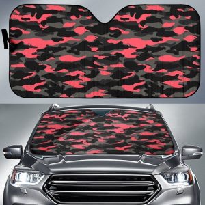 Black And Pink Camouflage Car Auto Sun Shade