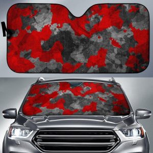 Black And Red Camouflage Car Auto Sun Shade