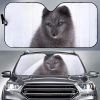 Black Arctic Fox Car Auto Sun Shade
