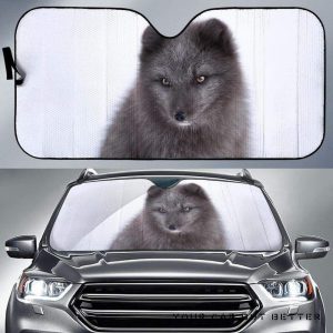 Black Arctic Fox Car Auto Sun Shade