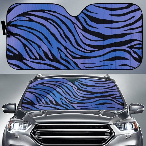 Black Blue Zebra Car Auto Sun Shade