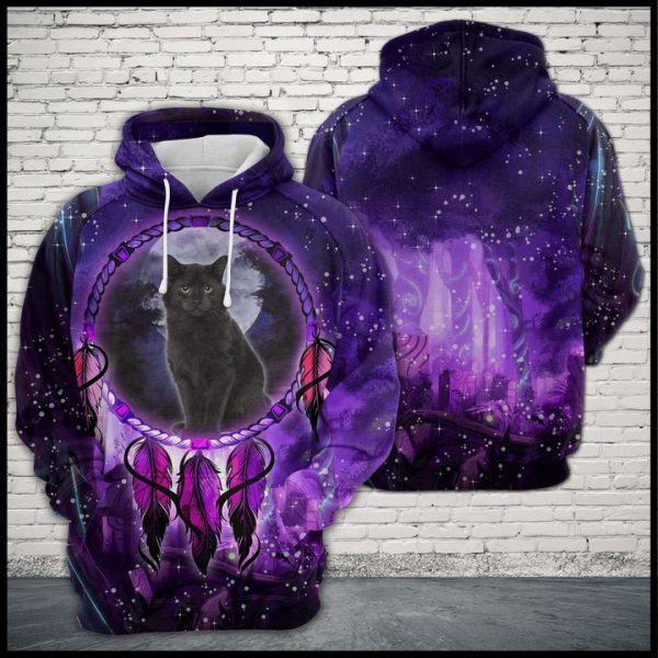 Black Cat Dreamcatcher 3D Printed Hoodie/Zipper Hoodie