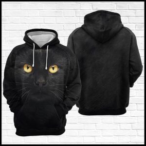 Black Cat Face 3D Printed Hoodie/Zipper Hoodie