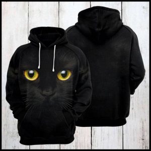 Black Cat Face 3D Printed Hoodie/Zipper Hoodie