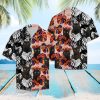 Black Cat Floral Hawaiian Shirt Summer Button Up