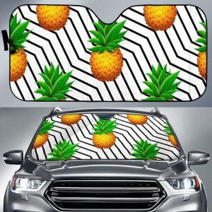 Black Geometric Pineapple Car Auto Sun Shade
