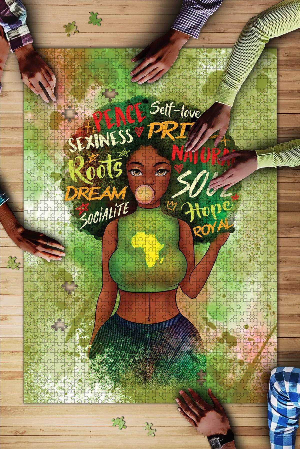 Black Girl Afro Jigsaw Puzzle Set Black Girl Afro Jigsaw Puzzle Set