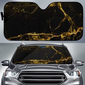 Black Gold Marble Car Auto Sun Shade