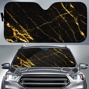 Black Gold Scratch Marble Car Auto Sun Shade
