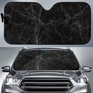 Black Grey Dark Marble Car Auto Sun Shade