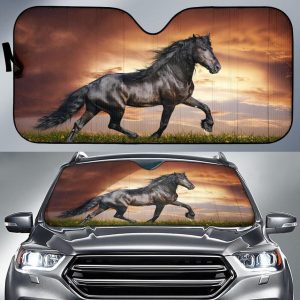 Black Horse Art Car Auto Sun Shade