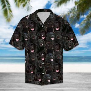 Black Labrador Retriever Hawaiian Shirt Summer Button Up