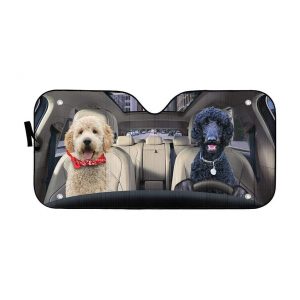 Black Poodle And Goldendoodle Car Auto Sun Shade