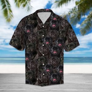 Black Pug Hawaiian Shirt Summer Button Up