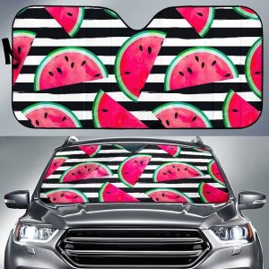 Black Striped Watermelon Car Auto Sun Shade